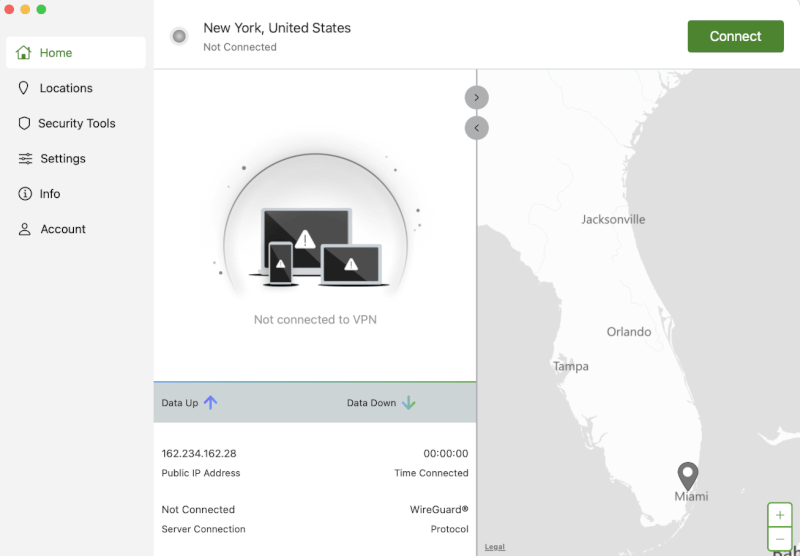 IPVanish app for macOS