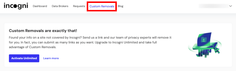 Incogni custom removals