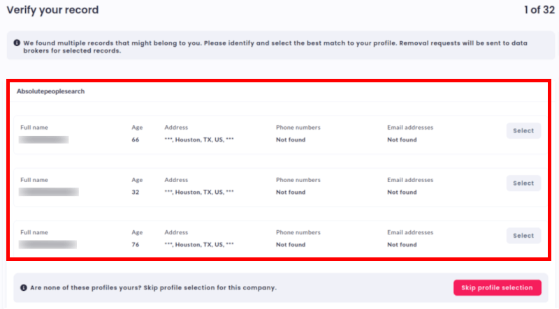Incogni removal report