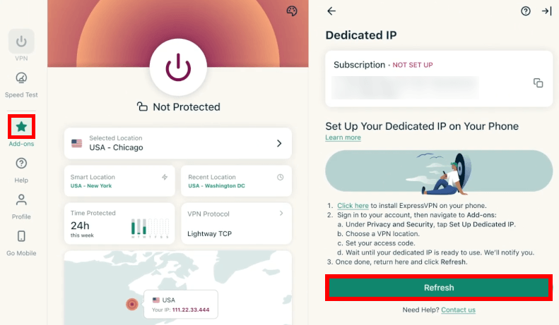 ExpressVPN dedicated IP