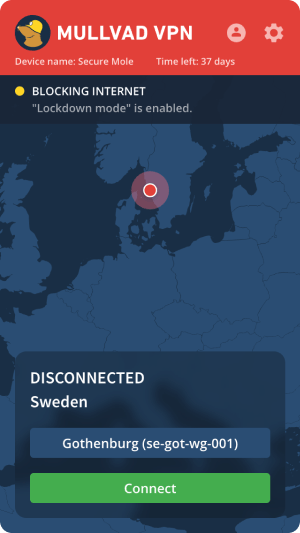 Mullvad Android User Interface