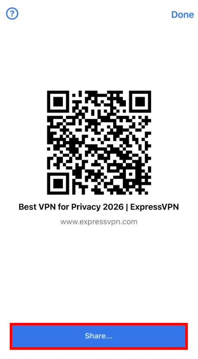 ExpressVPN Scan a QR code