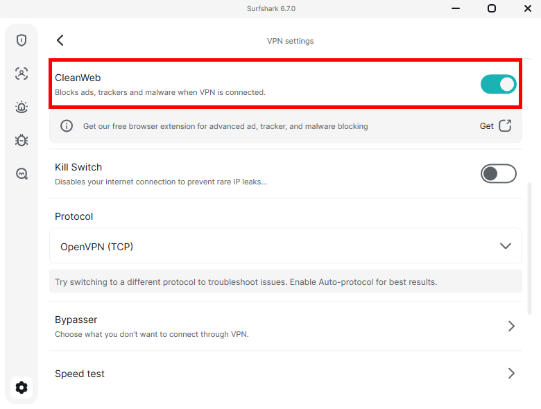 Get Surfshark CleanWeb on