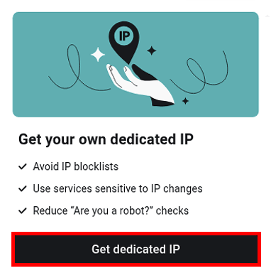 Get Surfshark dedicated IP from the app