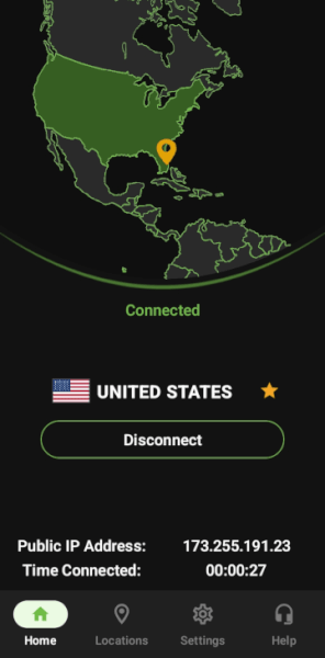 IPVanish Android app.