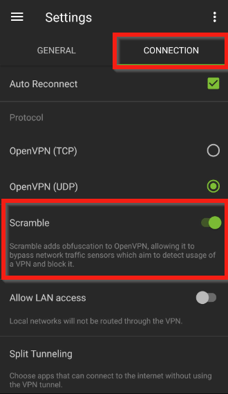 IPVanish OpenVPN Scramble option