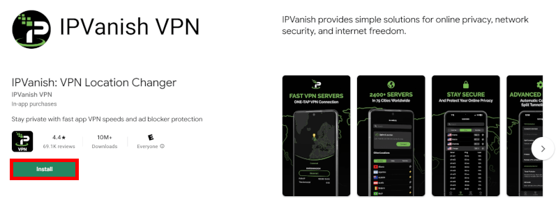 IPVanish on Google Play