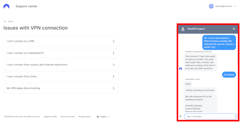 NordVPN support in 2026