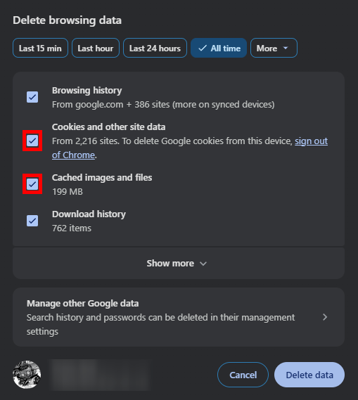 Clear your browser cache