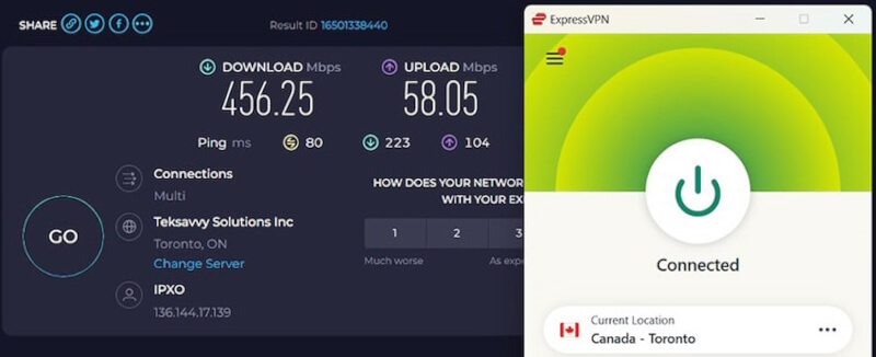 ExpressVPN Toronto speeds