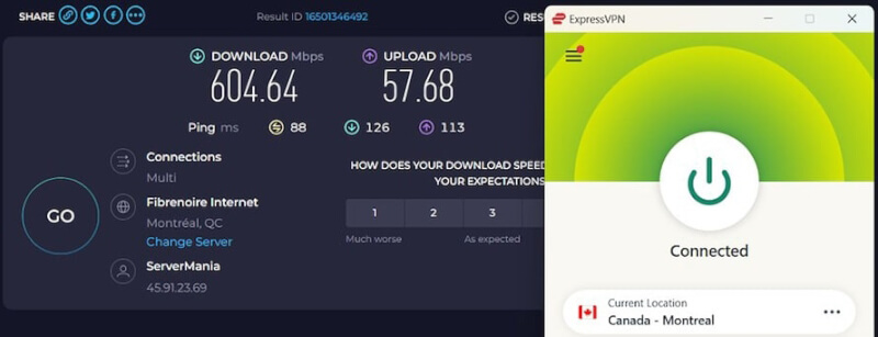 ExpressVPN Vancouver speeds