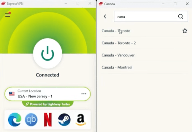 ExpressVPN connect to Canada servers