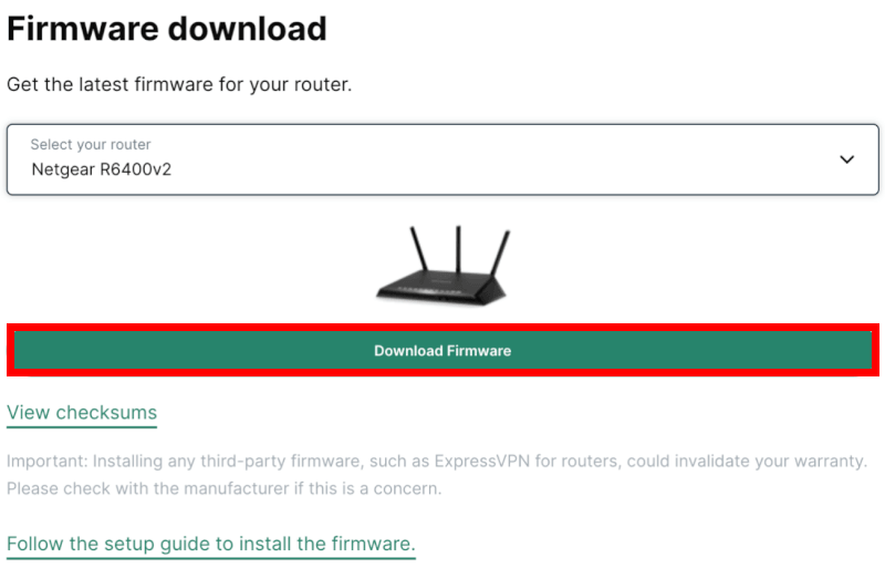 ExpressVPN download firmware