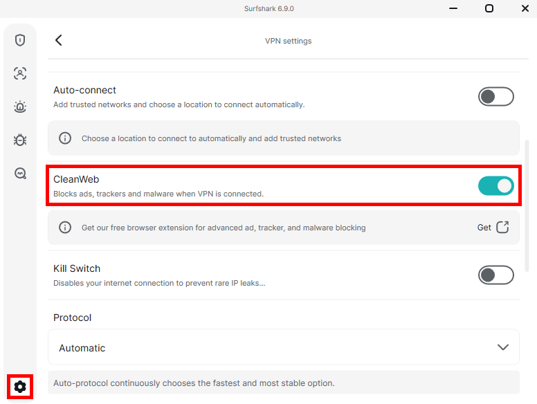 Surfshark enable CleanWeb