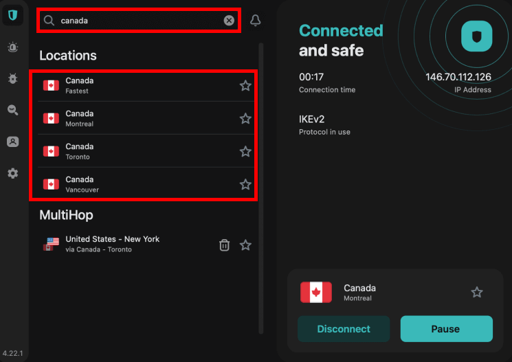 Surfshark's Canadian server locations