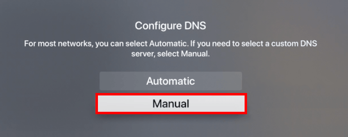 Apple TV configure your DNS