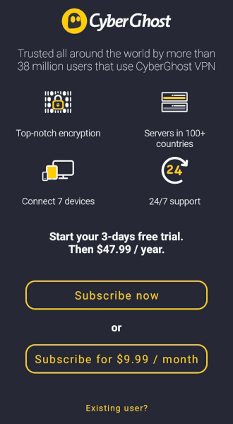 CyberGhost pay for plan