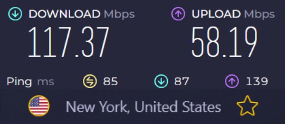 CyberGhost seed test NY