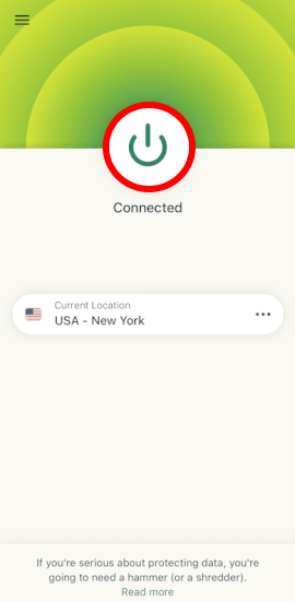 ExpressVPN mobile app