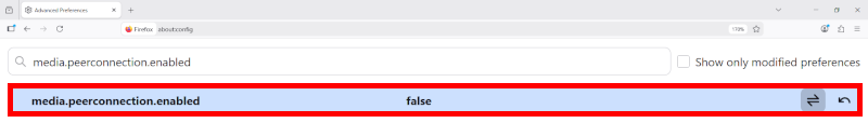 Mozilla Firefox built-in config fix