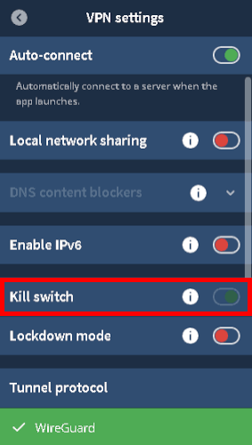 Mullvad system kill switch
