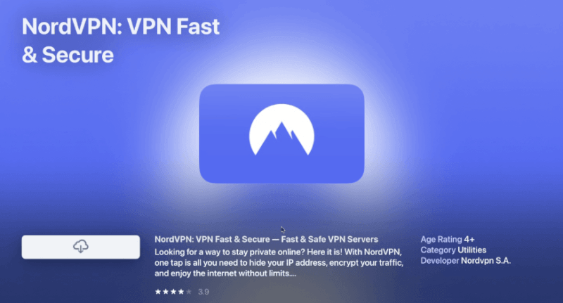 NordVPN install on Apple TV