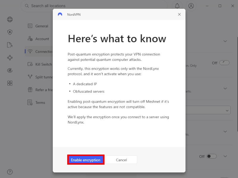 NordVPN post-quantum encryption