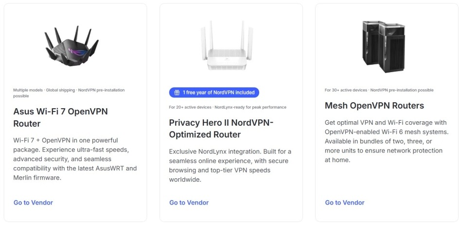 NordVPN routers