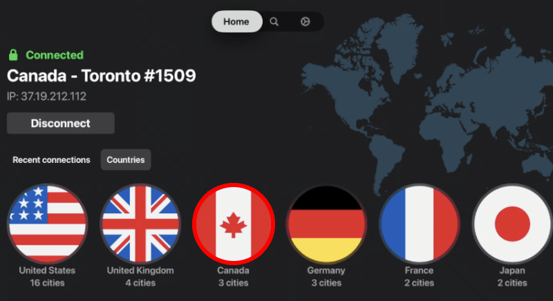 NordVPN's Apple TV app
