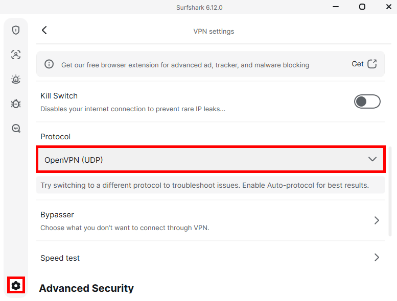 Surfshark choose OpenVPN for Camouflage mode