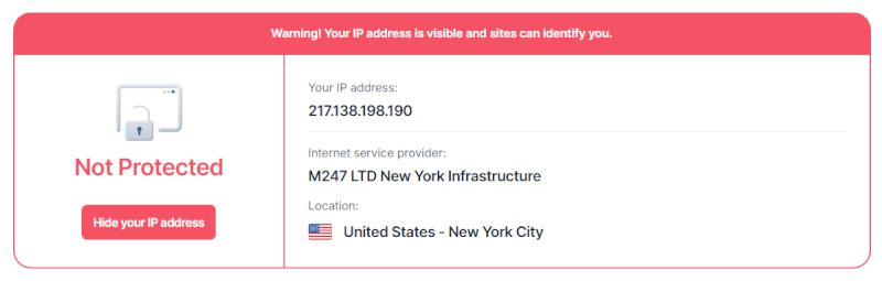 Surfshark’s IP address checker