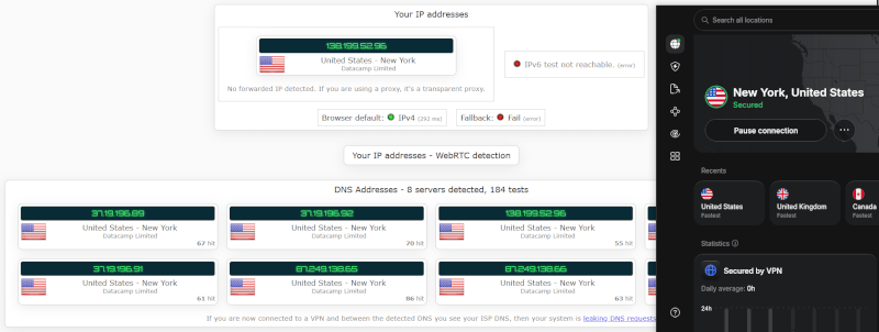 NordVPN DNS leak test 2026