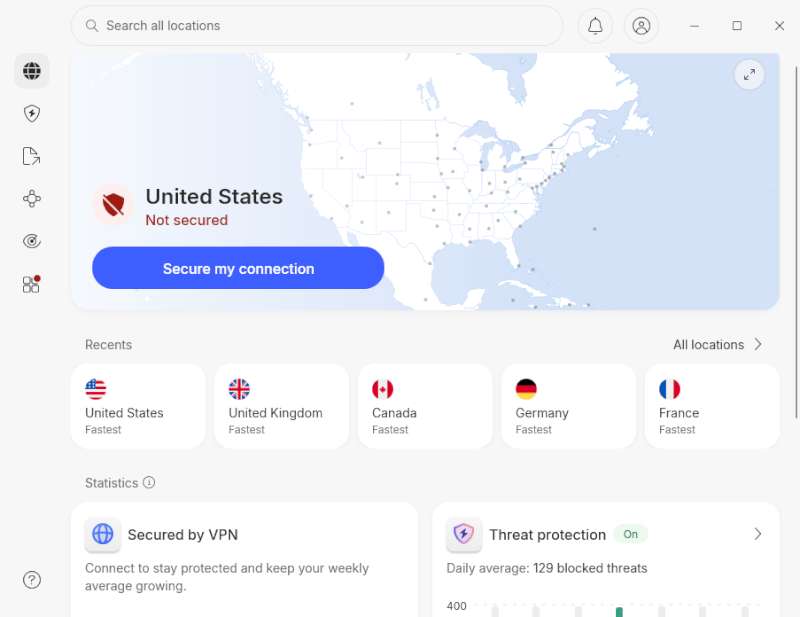 NordVPN's Windows app