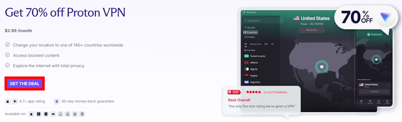 Proton VPN 70 off coupon