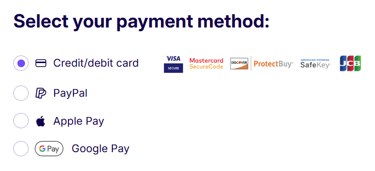 Proton VPN payment options